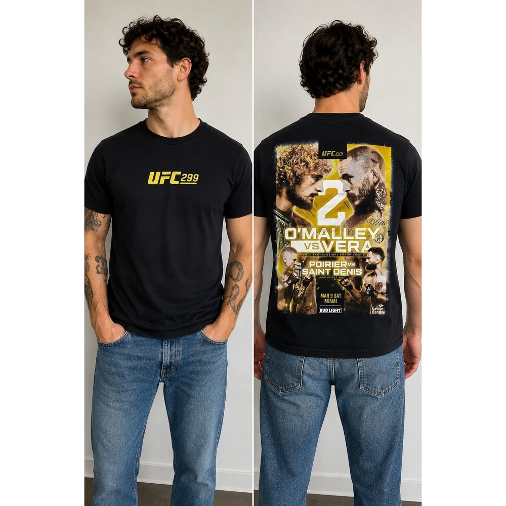 UFC 299 O'Malley vs Vera 2 Event T-Shirt Men's Medium Black 2024 MMA Fight Tee